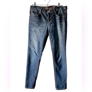 Seven 7 Jeans Womens Blue Dark Wash Skinny Distressed Size 4